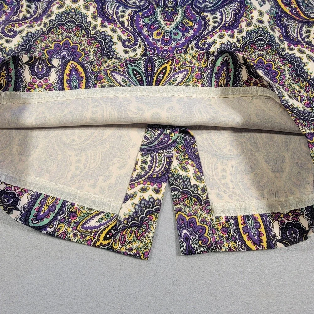 J. Crew The Pencil‎ Skirt Paisley Print Purple Yellow Size 2 Career Office Lined